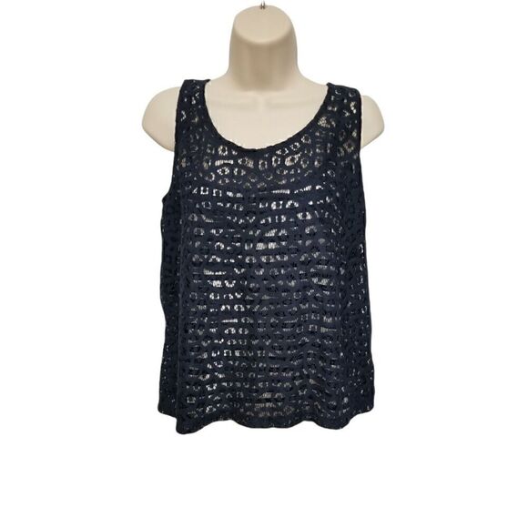 The Limited Double Layered Multicolor Navy Blue & White Top Size Large - Picture 1 of 9